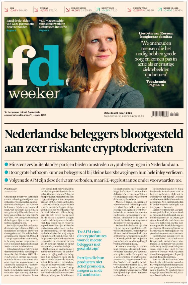 Portada de Het Financieele Dagblad (Pa&iacute;ses Bajos)