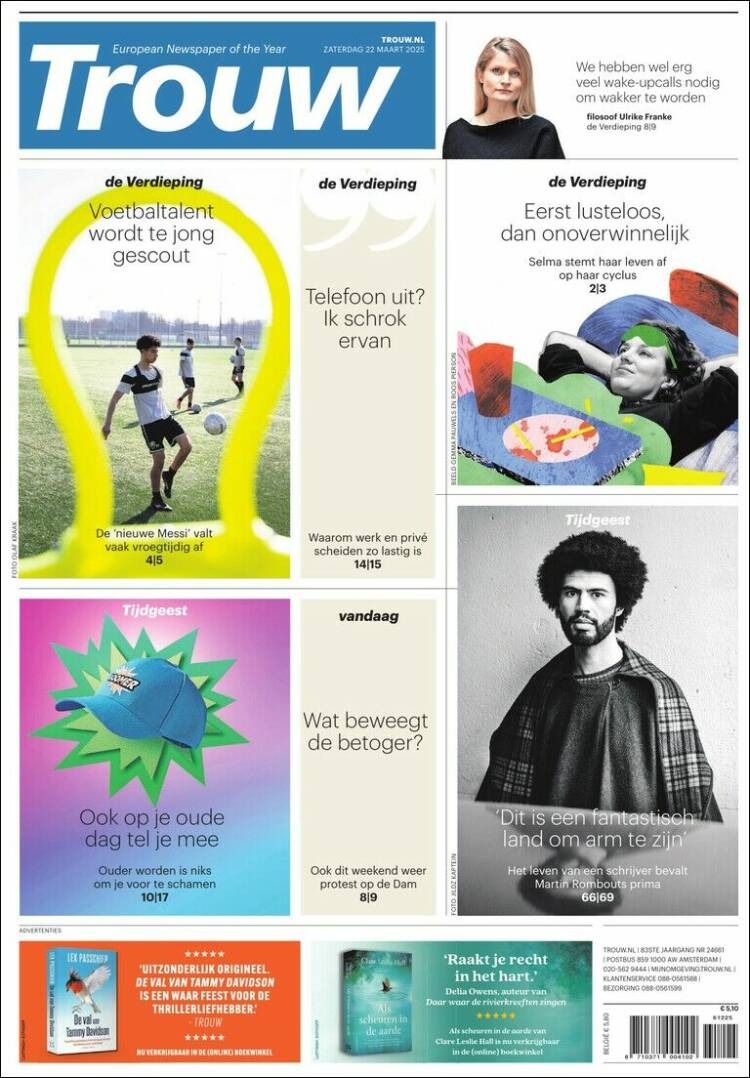 Portada de Trouw (Pa&iacute;ses Bajos)