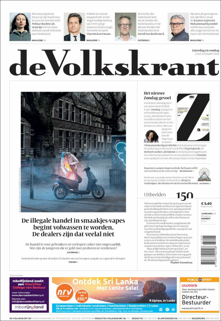 Portada de De Volkskrant (Pa&iacute;ses Bajos)