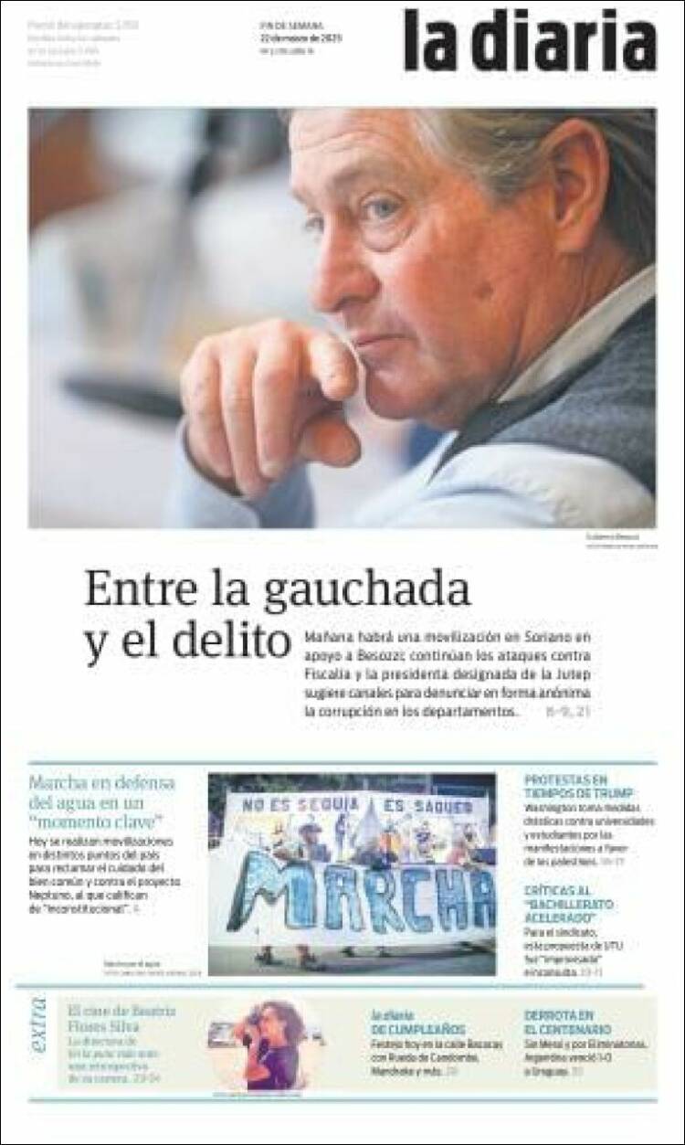 Portada de La Diaria (Uruguay)