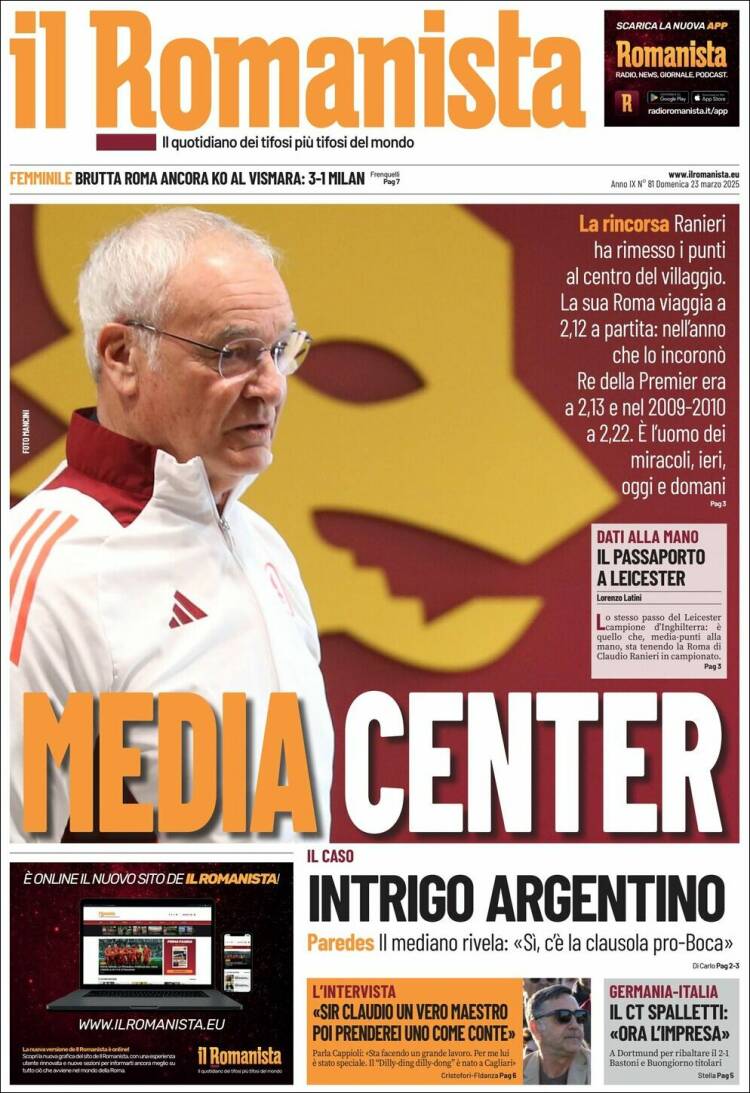 Portada de Romanista (Italia)
