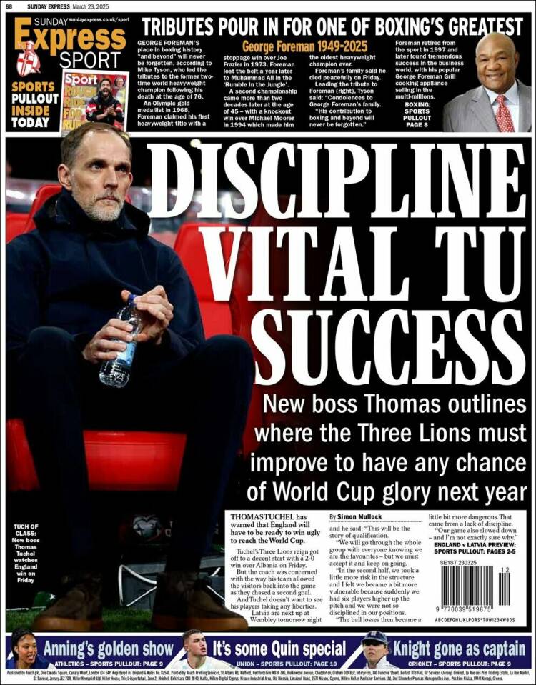 Portada de Express Sport (Reino Unido)