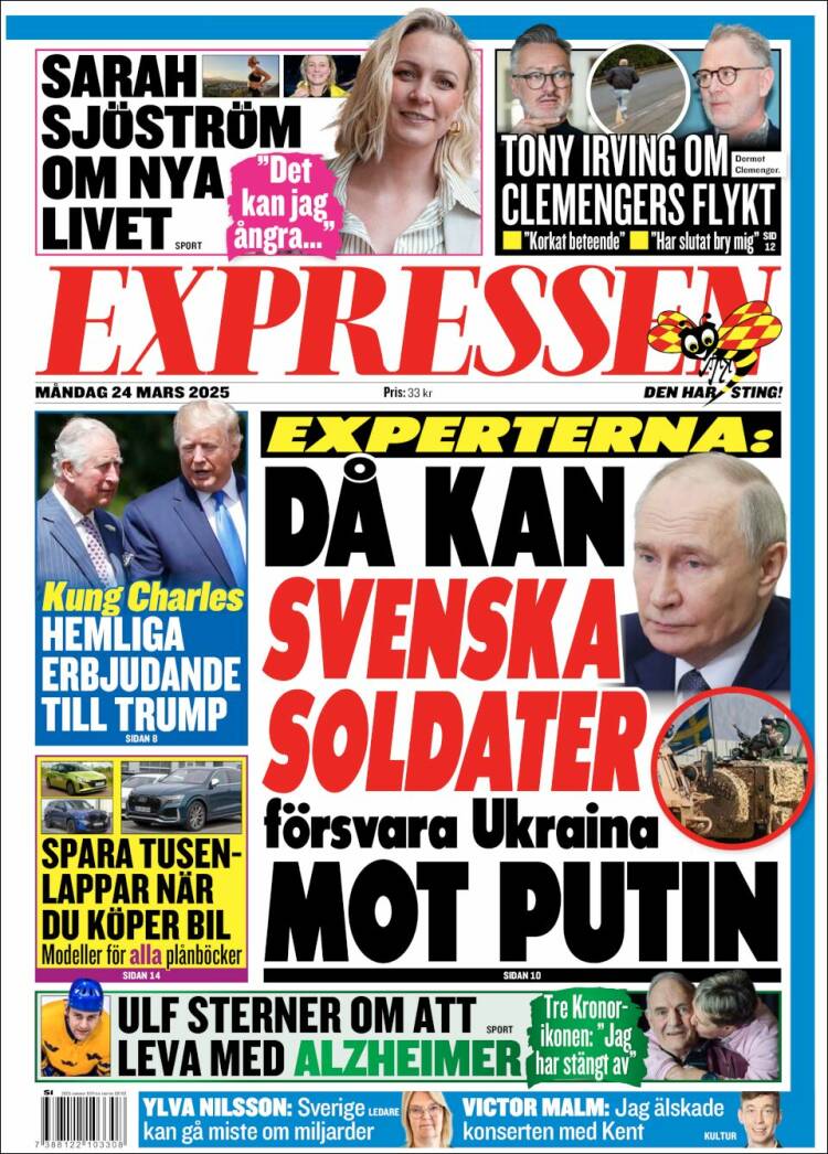 Portada de Expressen (Suecia)