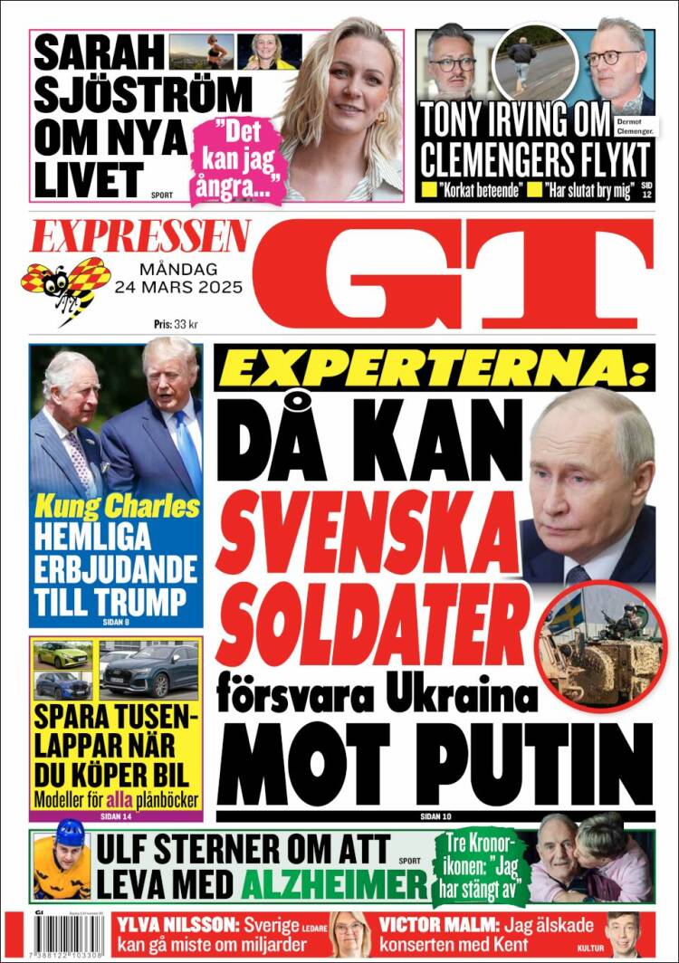 Portada de Göteborgstidningen (Suecia)