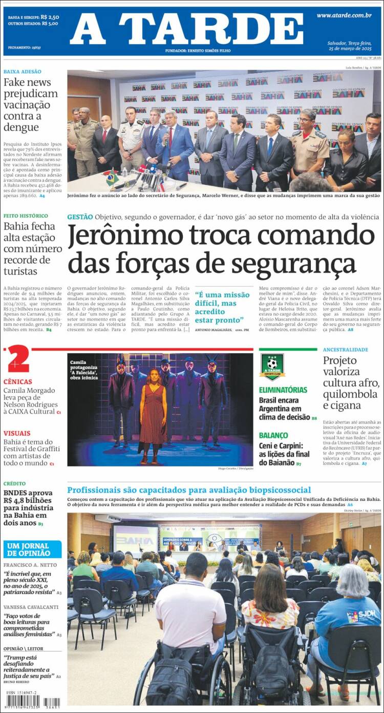 Portada de Diário A Tarde (Brasil)