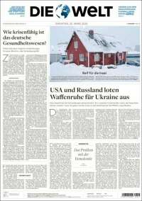 Portada de Die Welt (Germany)