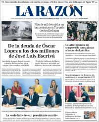 Portada de La Razón (Spain)