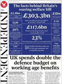 Portada de The Independent (United Kingdom)