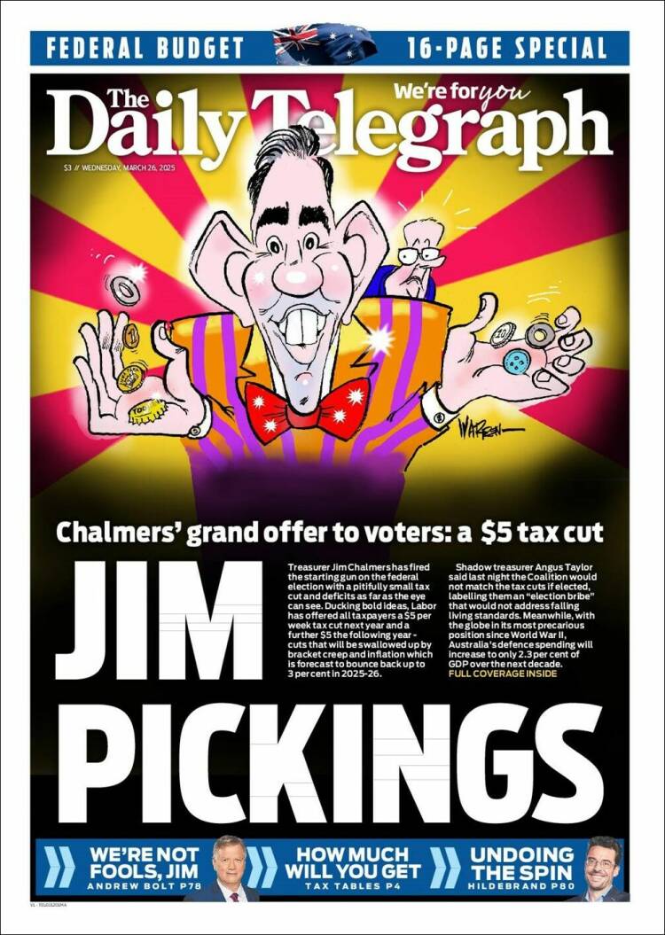 Portada de The Daily Telegraph (Australia)