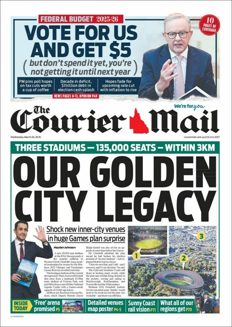 Portada de The Courier-Mail (Australia)