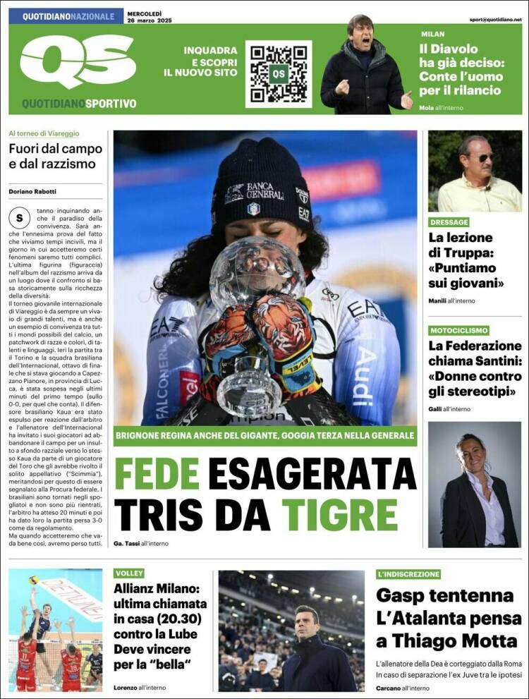 Portada de Quotidiano Sportivo (Italia)