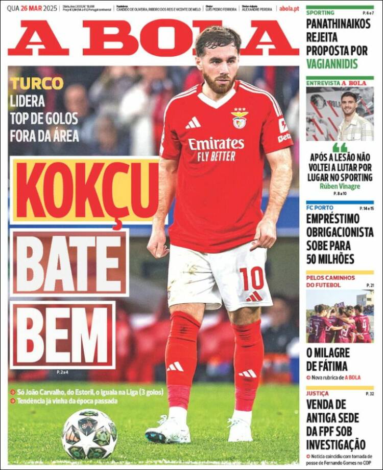 Portada de A Bola (Portugal)