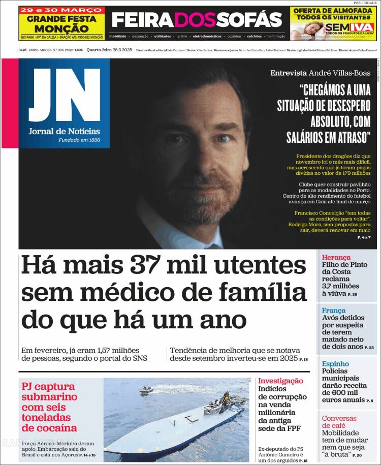 Portada de Jornal de Notícias (Portugal)