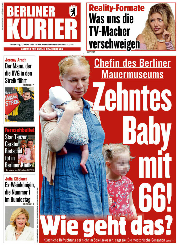 Portada de Berliner Kurier - Startseite BK (Alemania)