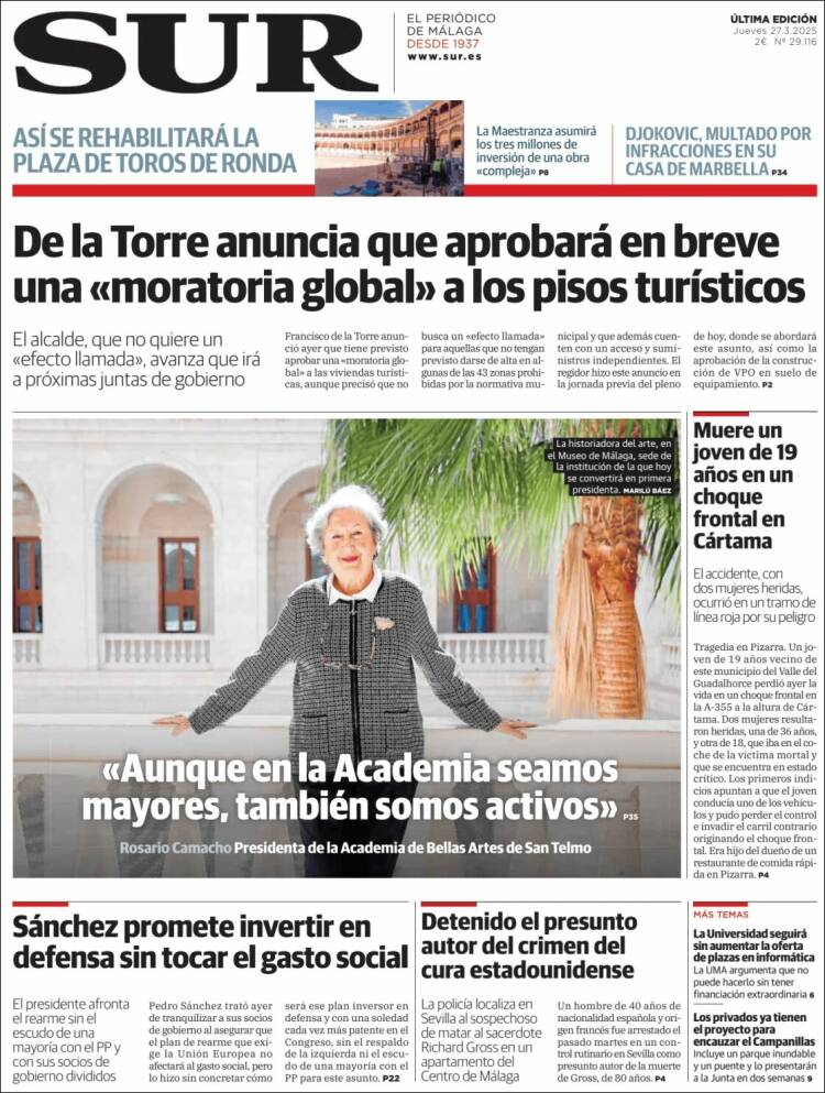 Portada de Diario el Sur (España)