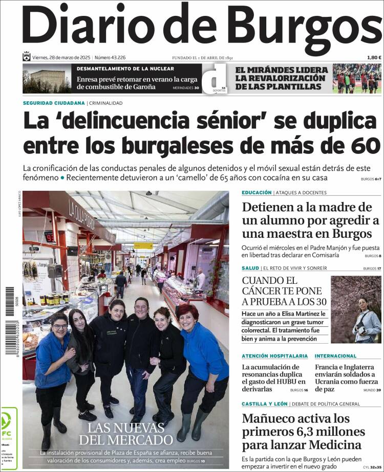 Portada de Diario de Burgos (España)