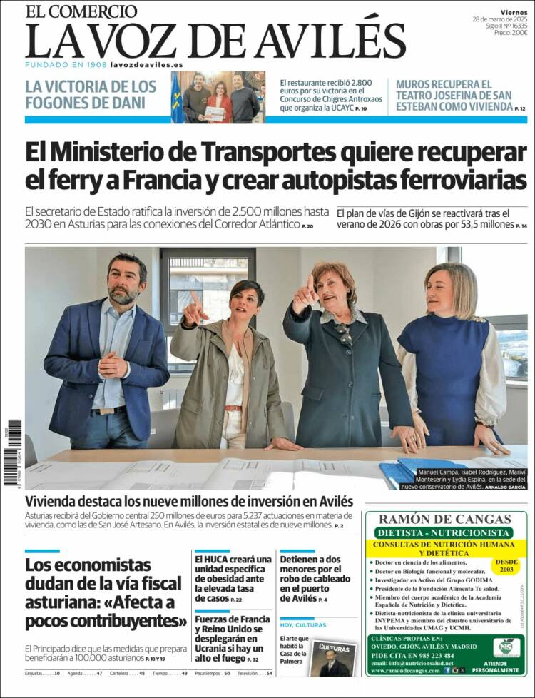Portada de El Comercio - Avilés (España)