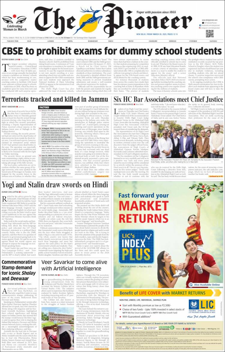 Portada de The Pioneer (India)