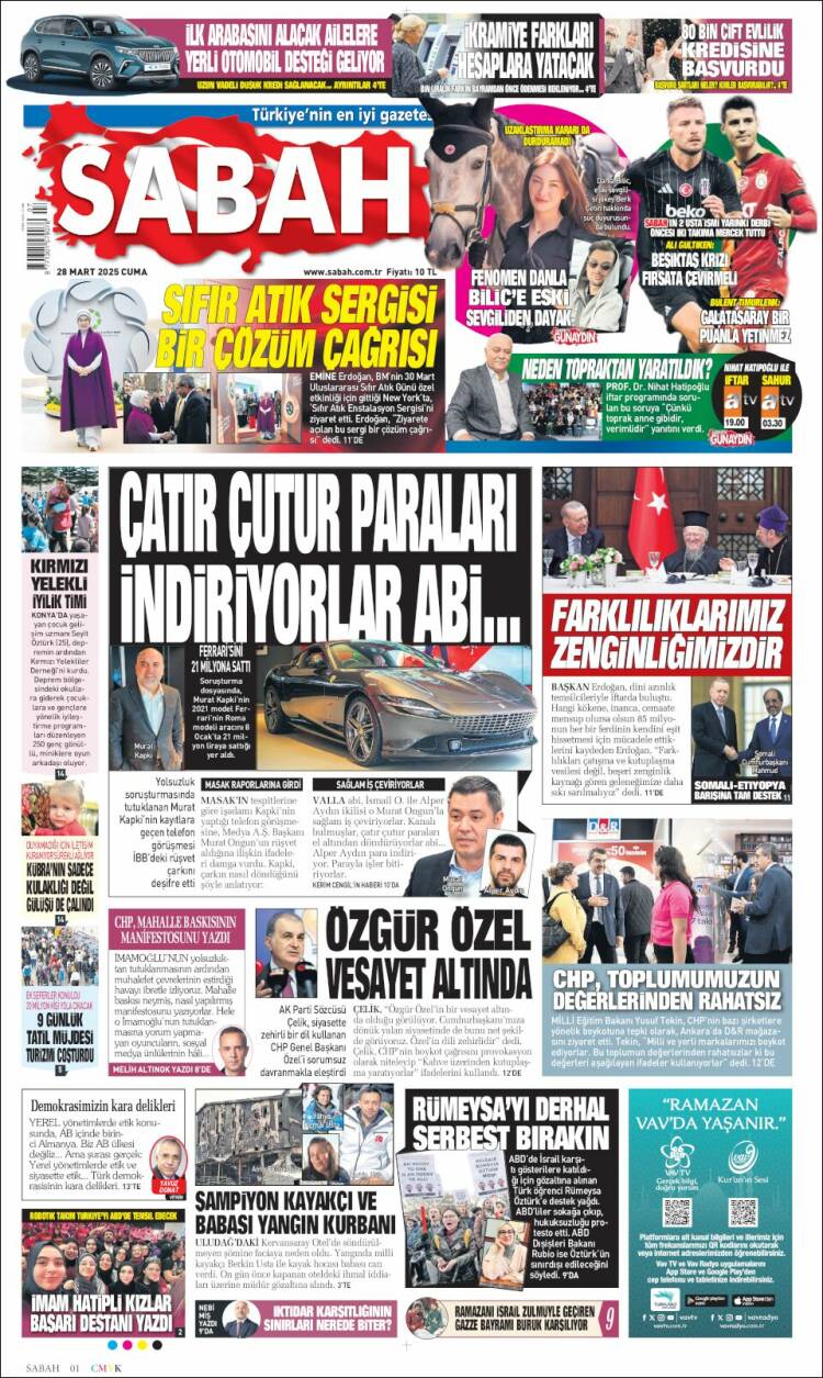 Portada de Sabah (Turqu&iacute;a)