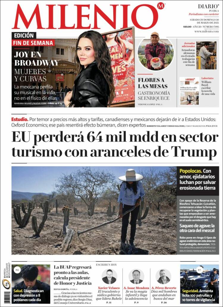 Portada de Milenio de Puebla (México)