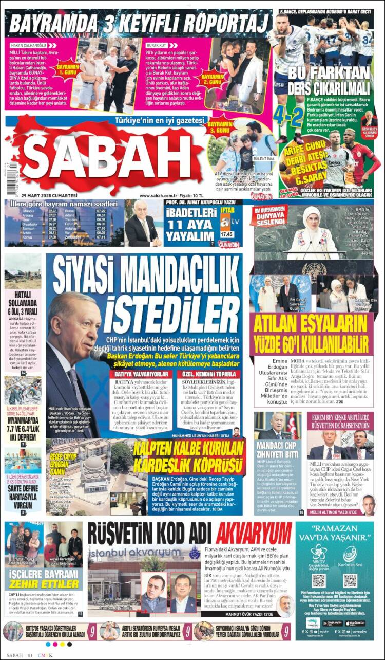 Portada de Sabah (Turqu&iacute;a)