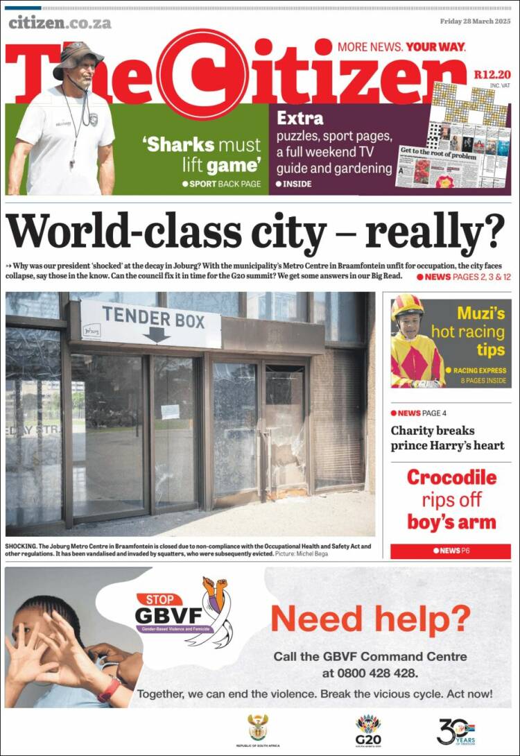 Portada de The Citizen (Sud&aacute;frica)