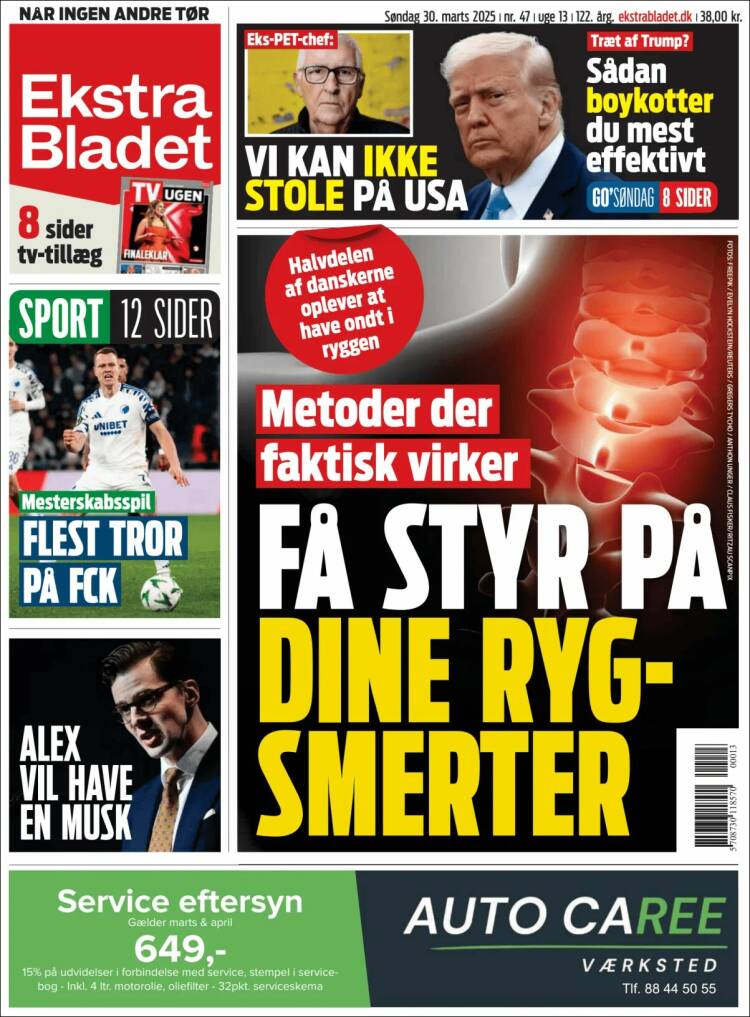 Portada de Ekstra Bladet (Dinamarca)