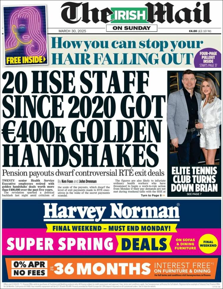 Portada de Irish Daily Mail (Irlanda)