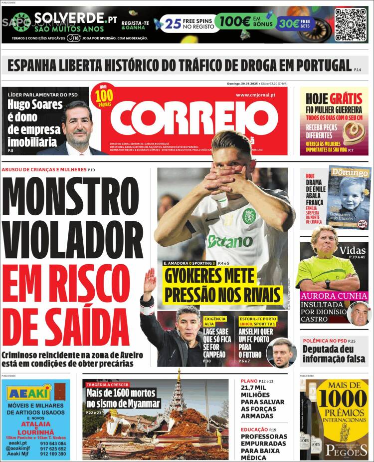 Portada de Correio da Manhã (Portugal)