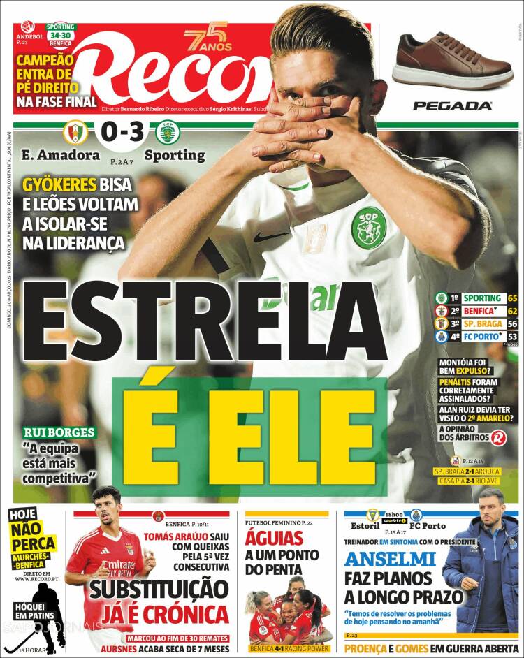 Portada de Jornal de Negócios (Portugal)