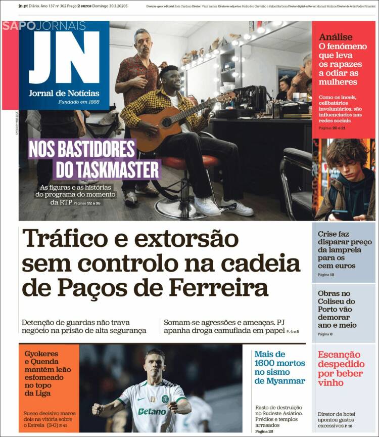 Portada de Jornal de Notícias (Portugal)