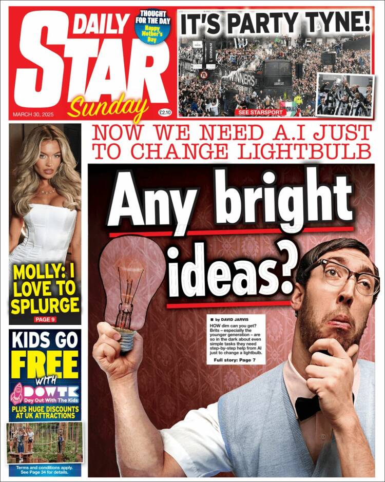Portada de Daily Star (Reino Unido)
