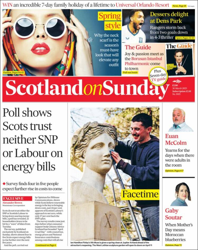 Portada de The Scotsman (Reino Unido)