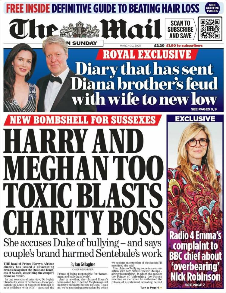 Portada de Scottish Daily Mail (Reino Unido)
