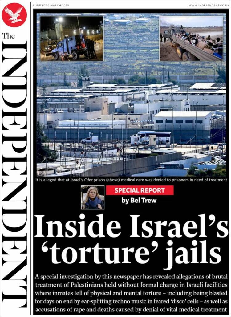 Portada de The Independent (Reino Unido)