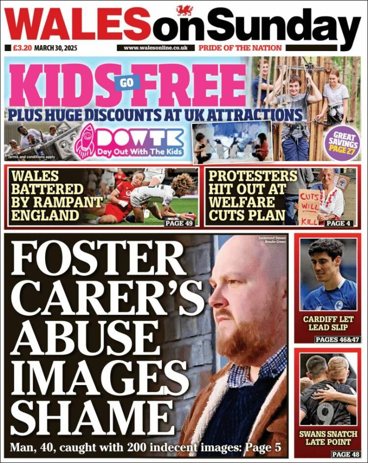Portada de Western Mail (Reino Unido)