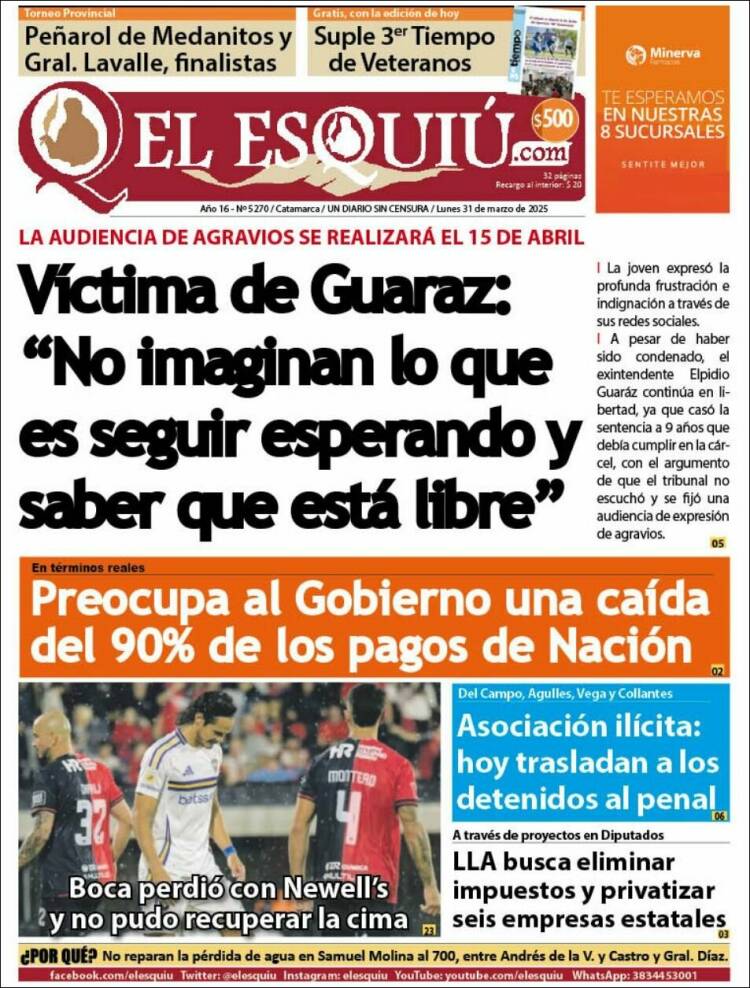 Portada de El Esquiu (Argentina)