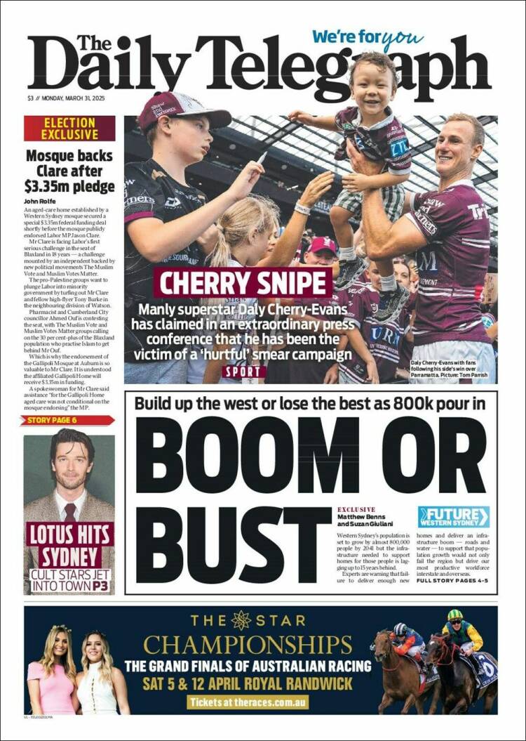 Portada de The Daily Telegraph (Australia)