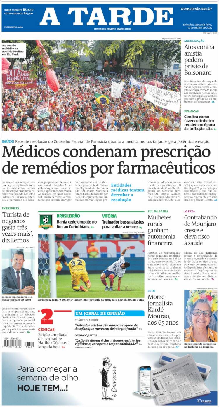 Portada de Diário A Tarde (Brasil)