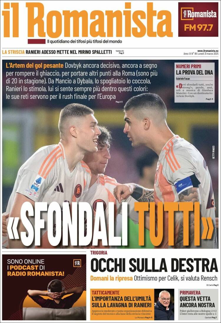 Portada de Romanista (Italia)