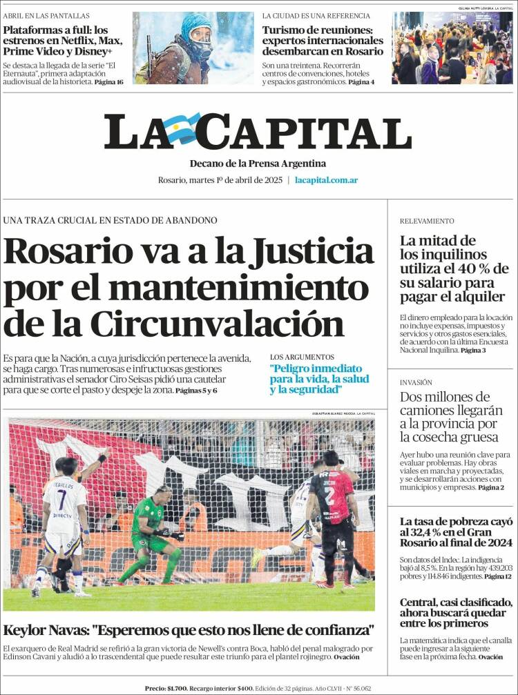Portada de La Capital - Rosario (Argentina)