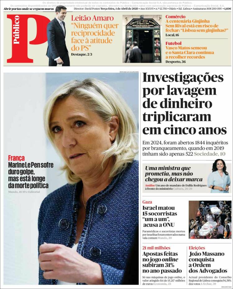 Portada de Público (Portugal)
