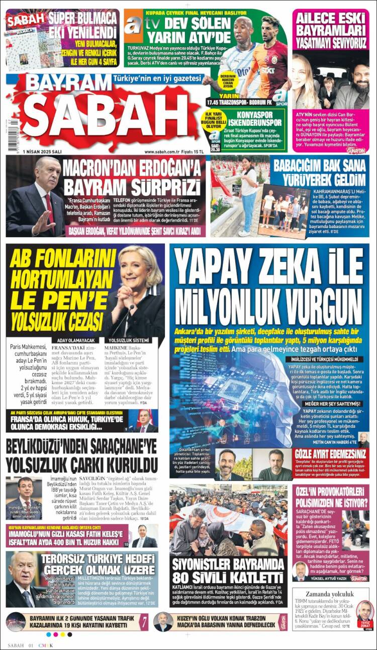 Portada de Sabah (Turqu&iacute;a)