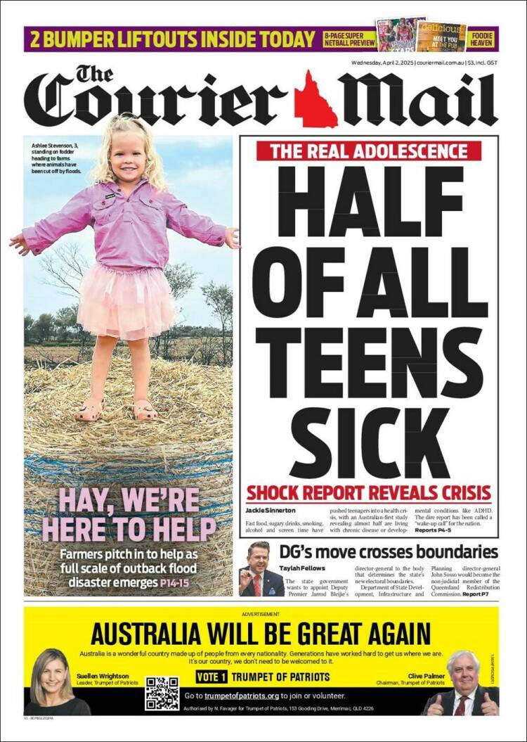 Portada de The Courier-Mail (Australia)