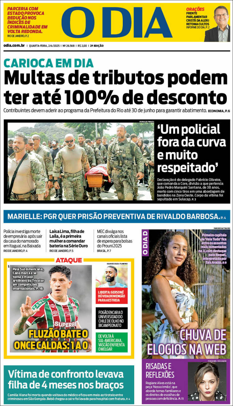 Portada de O Dia (Brasil)