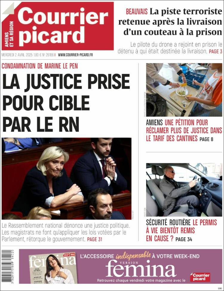 Portada de Courrier Picard (Francia)
