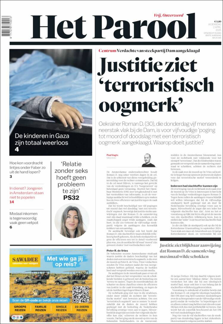 Portada de Het Parool (Pa&iacute;ses Bajos)