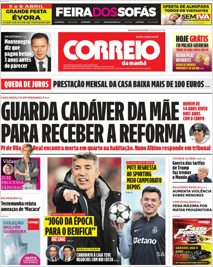 Portada de Correio da Manhã (Portugal)