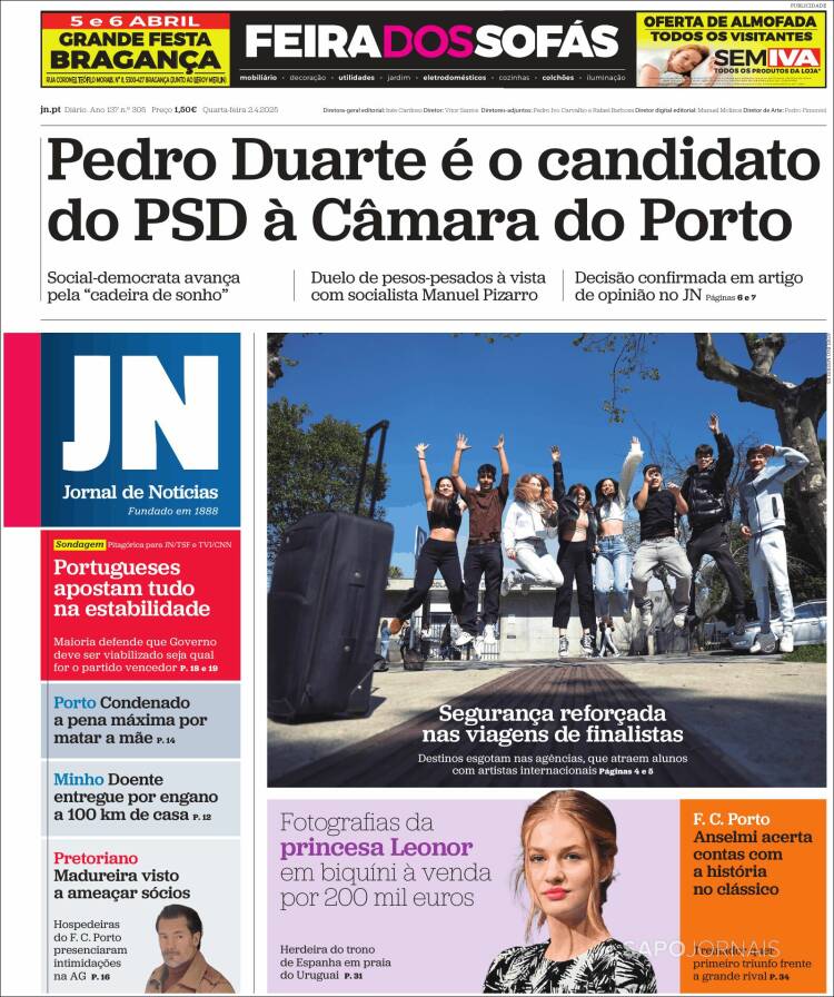 Portada de Jornal de Notícias (Portugal)