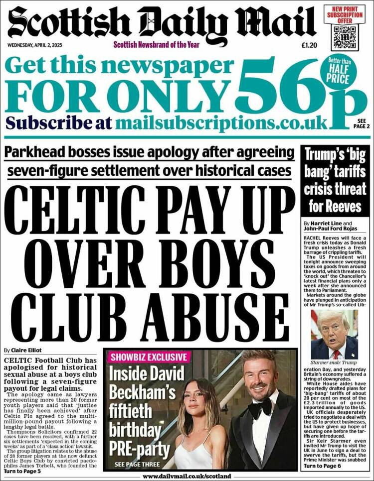 Portada de Scottish Daily Mail (Reino Unido)
